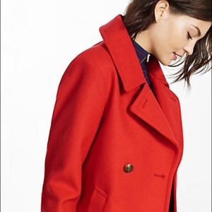 Express: Red Double Breasted Peacoat